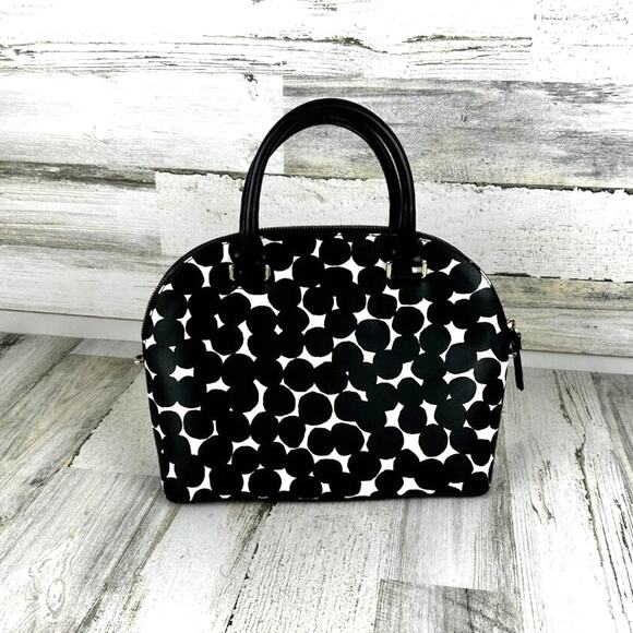 Kate Spade Carli Grove Splodge Dot Medium Satchel Black White Bag Dot Designer - Picture 1 of 8